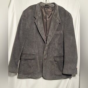 MENS 48R JORDACHE GRAY CORDUROY 2 BUTTON SPLIT BACK SPORT COAT BLAZER